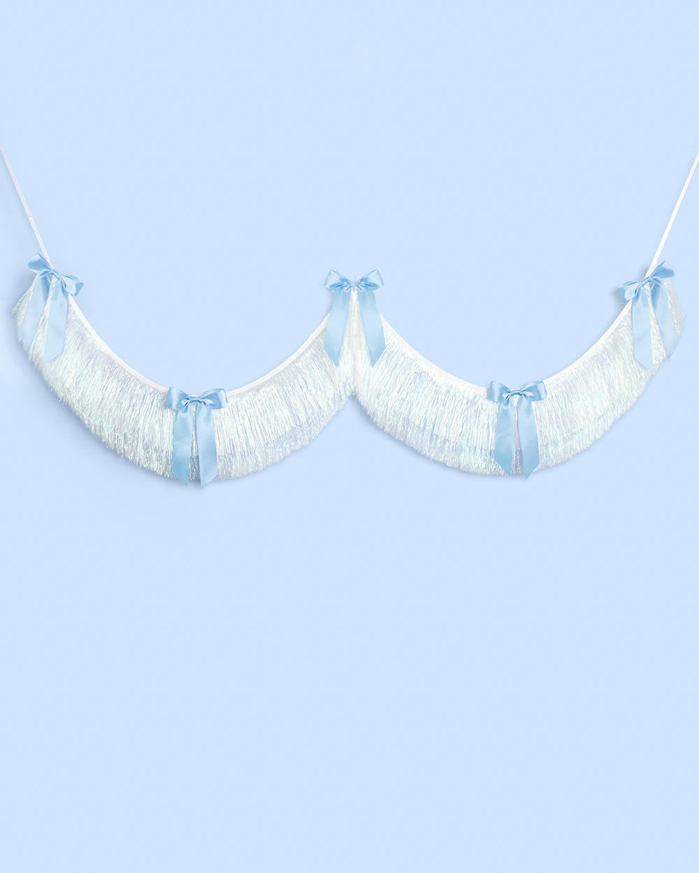 Something Blue Fringe - layered fringe + satin bows