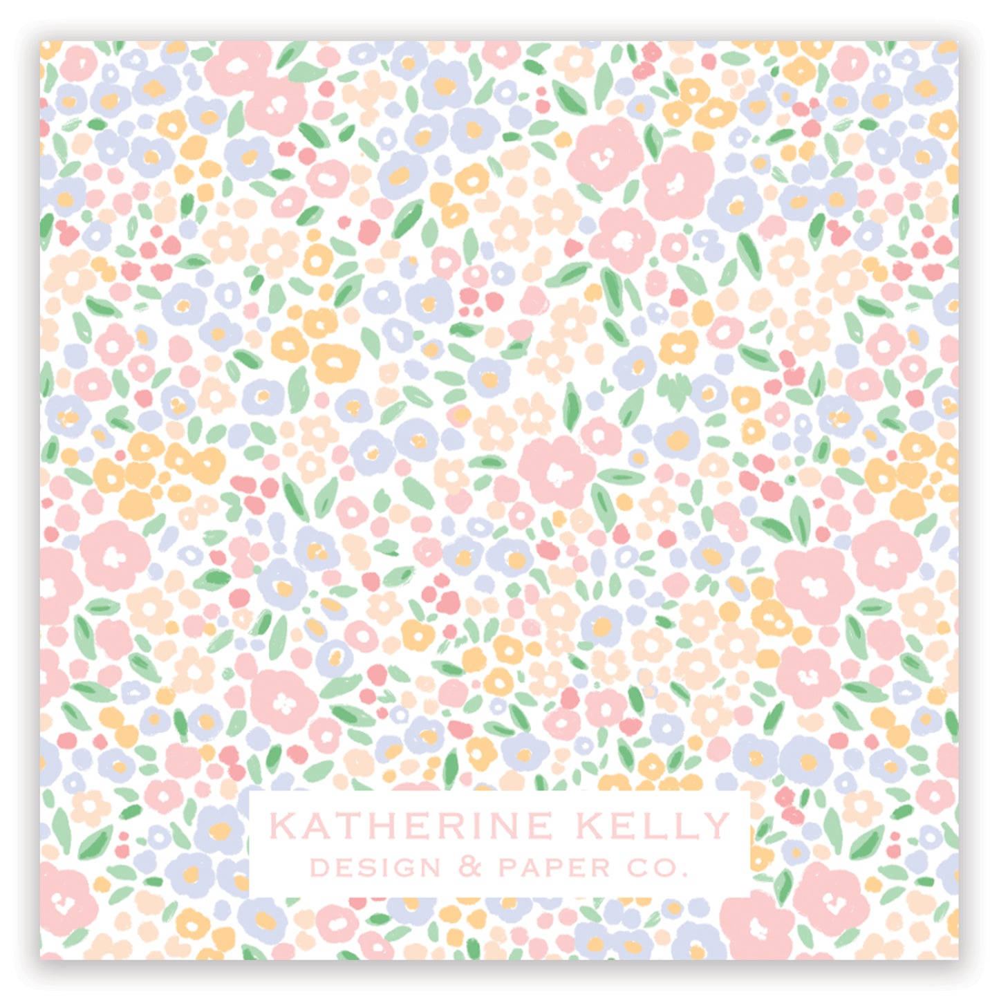 pink ditsy floral enclosure card