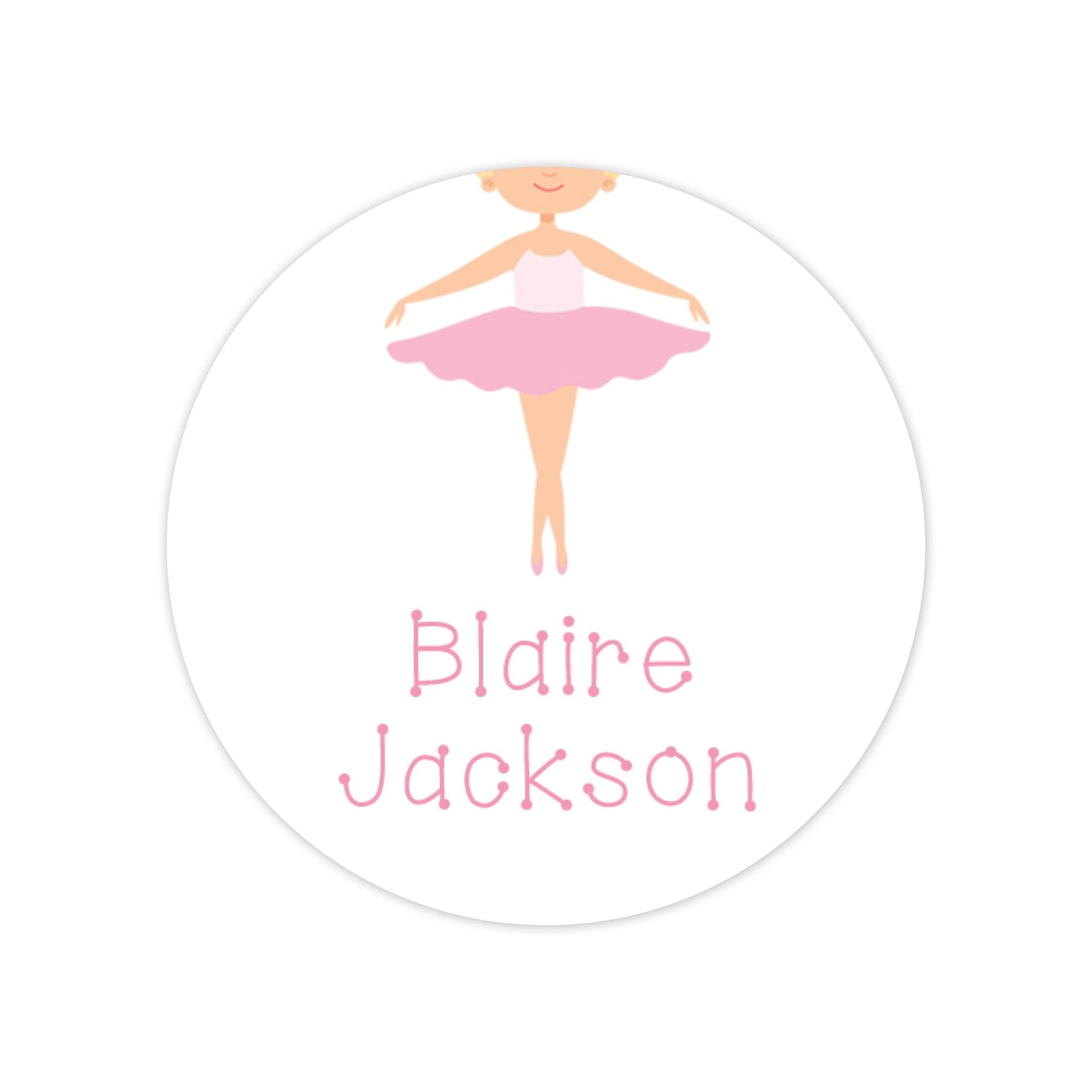 ballerina tutu round vinyl school labels