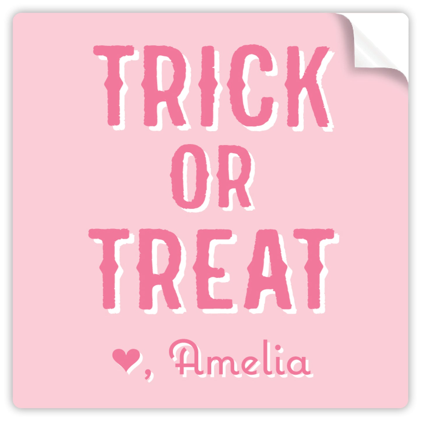 pink trick or treat halloween sticker