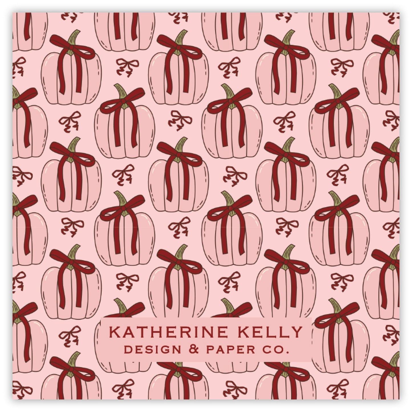 pink & maroon pumpkin halloween card