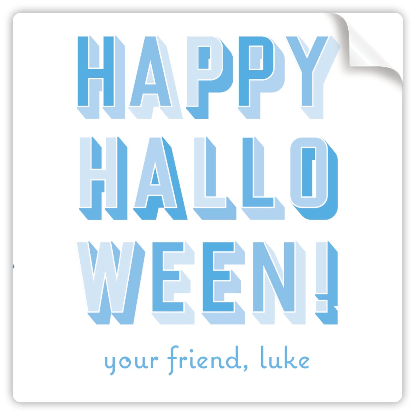 blue shaded halloween sticker