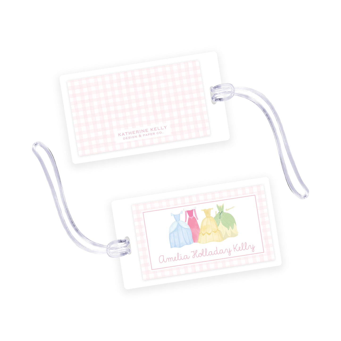 princess dresses laminated bag tag