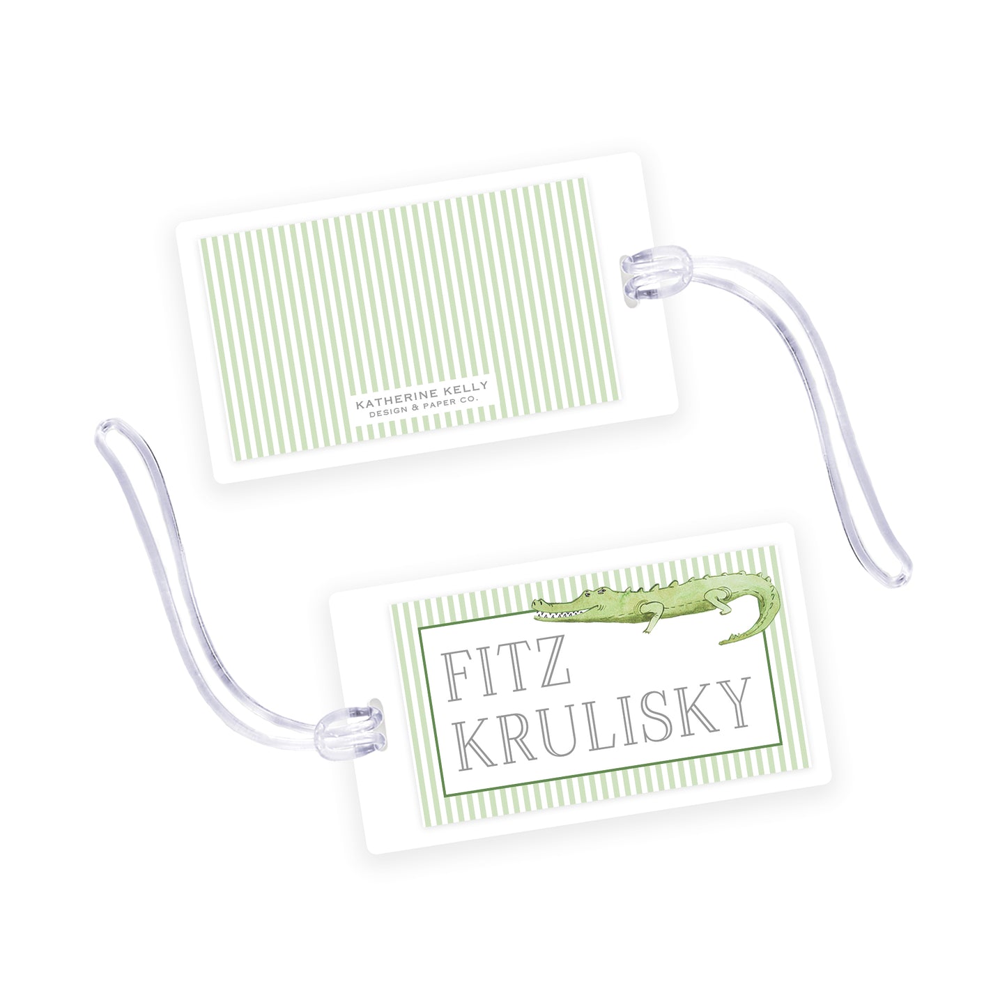 alligator laminated bag tag