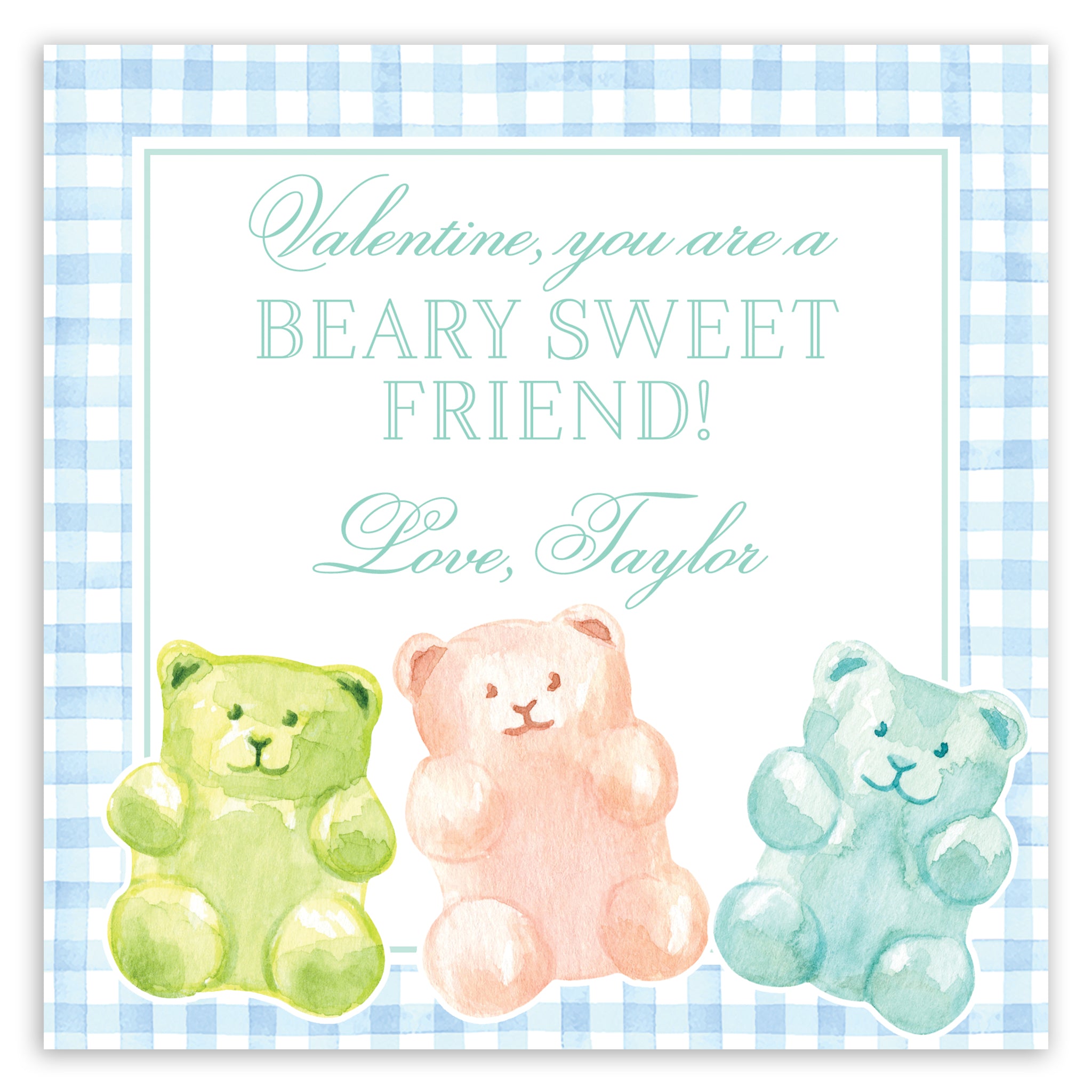bear-y sweet blue gummy bear valentine printable