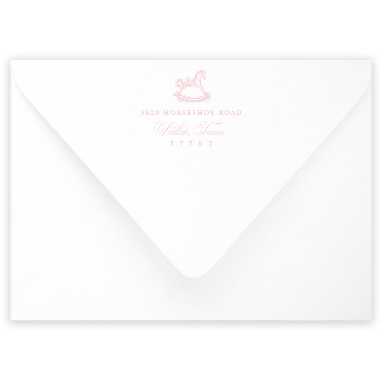 pink rocking horse notecard