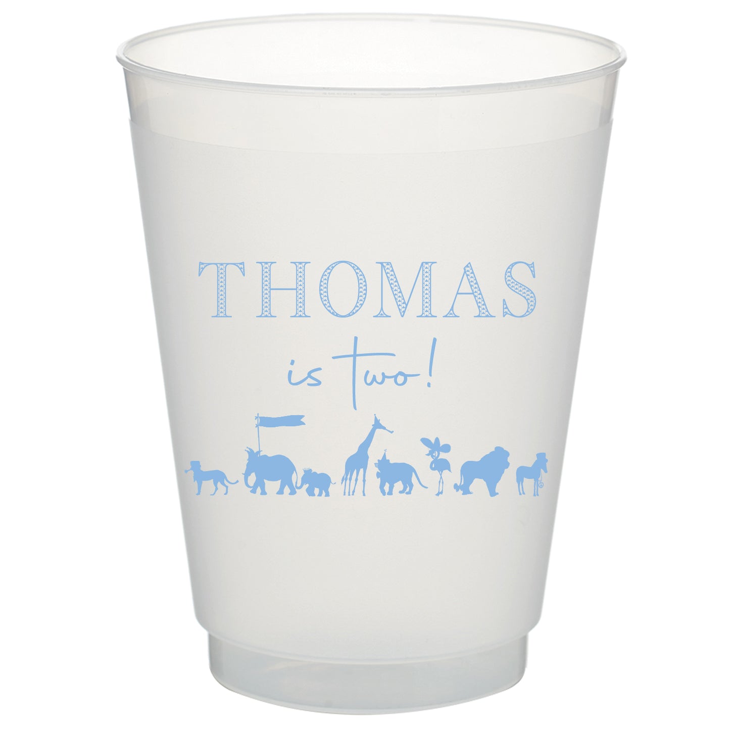 blue custom party animal shatterproof cups