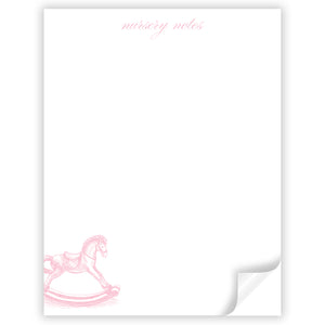 pink nursery notes notepad