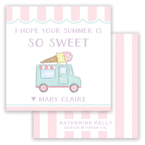ice cream truck pink enclosure card