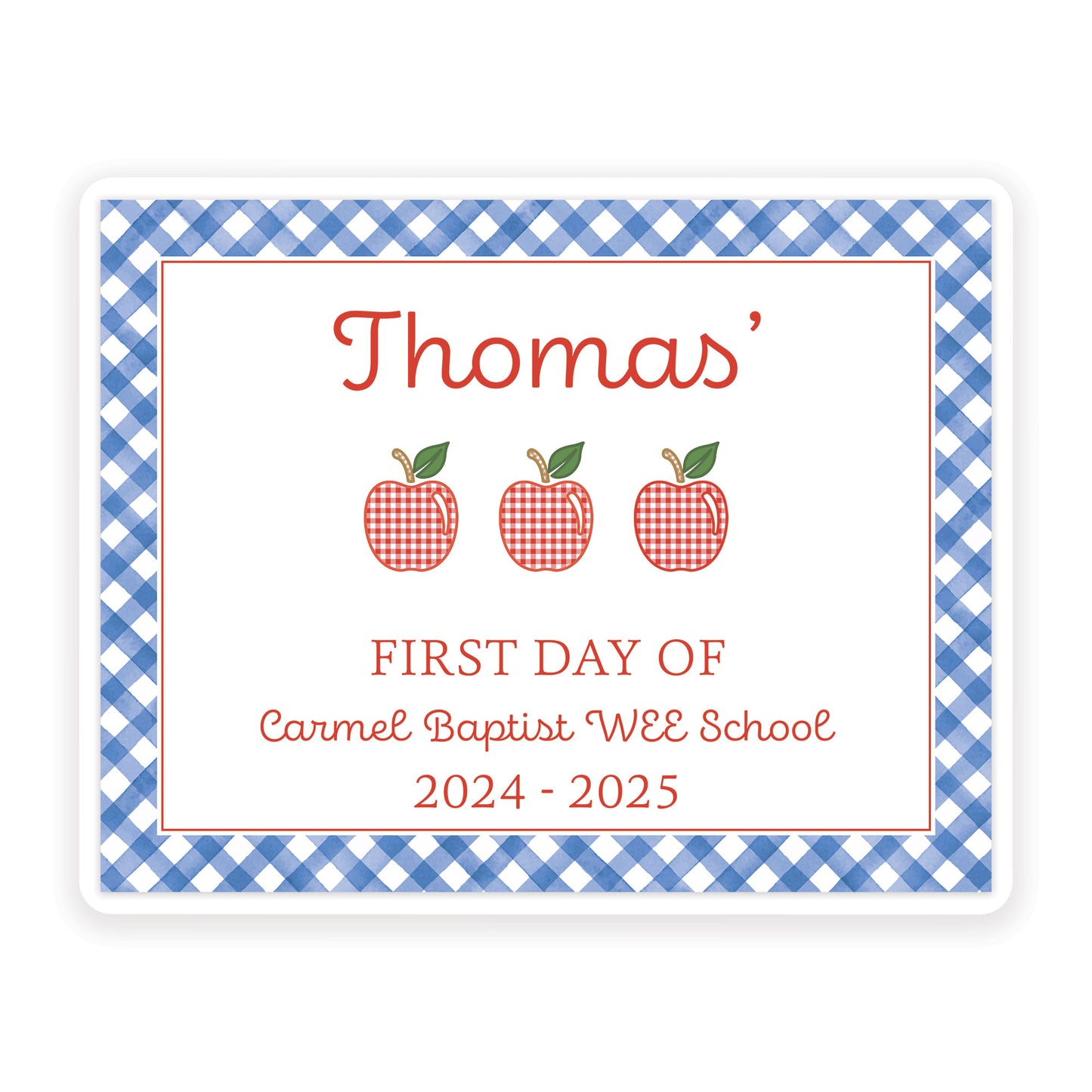 apples back to school sign - QUISK SHIP