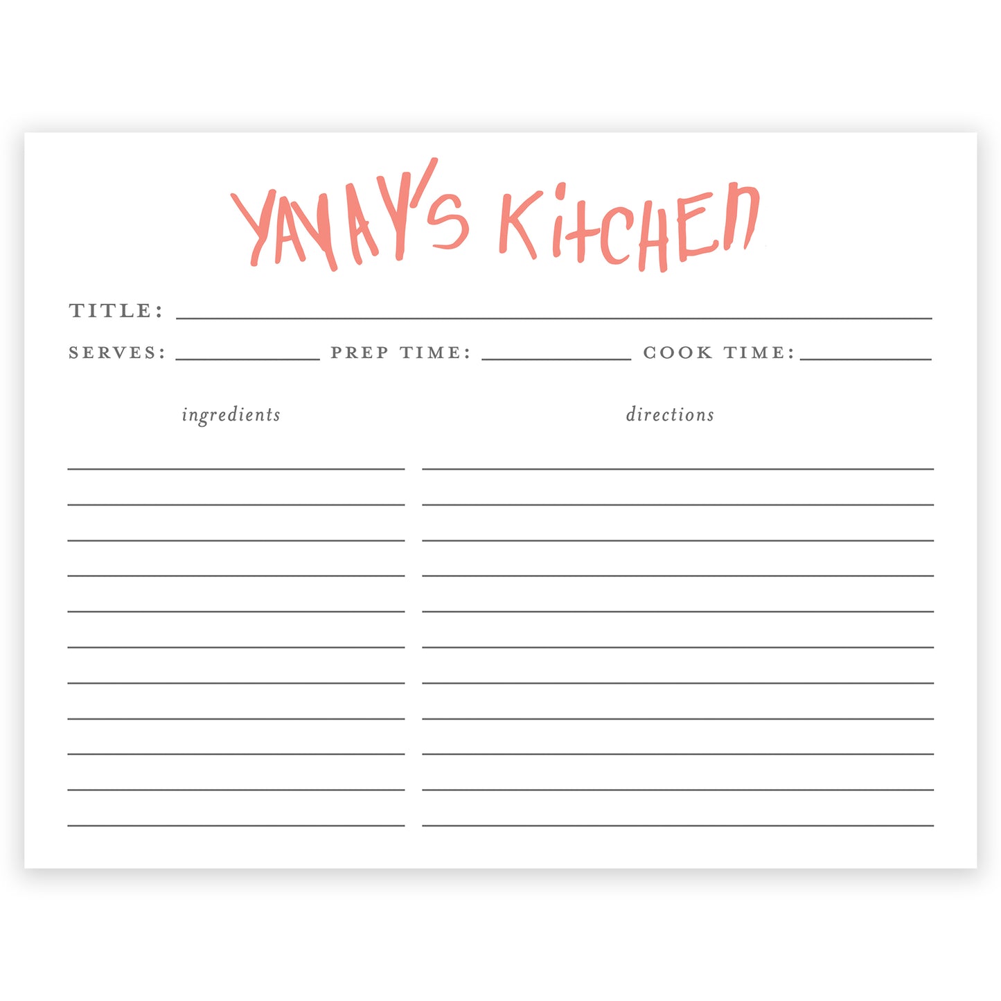 little hands recipe card