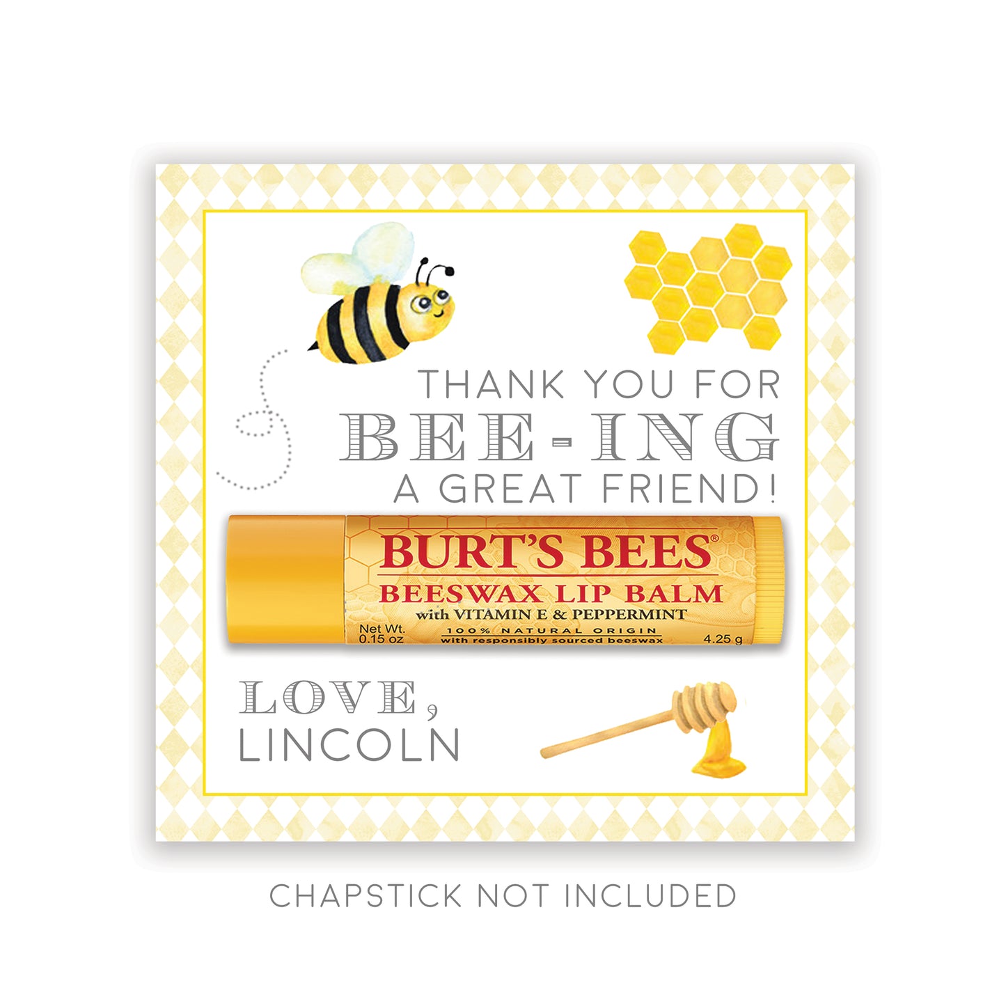 bee-ing a great friend enclosure card