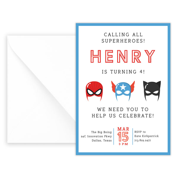 superhero birthday invitation