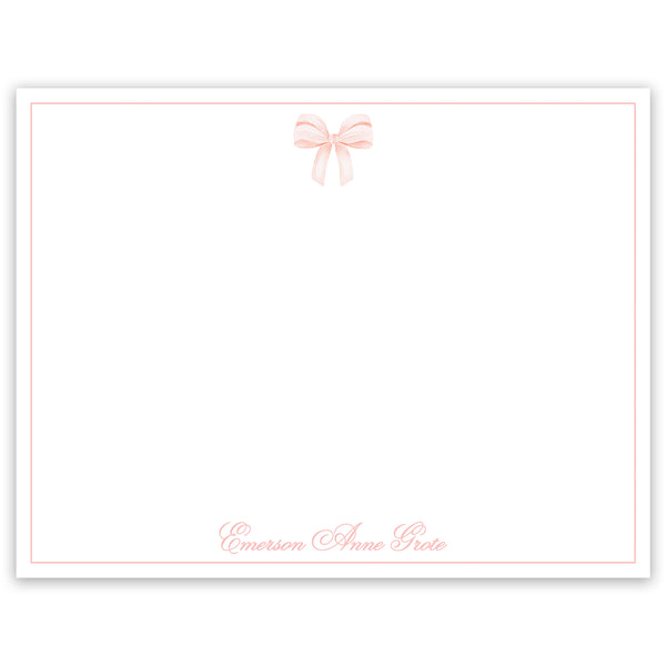 pink bow notecard