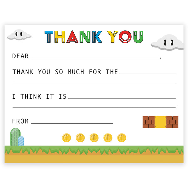super mario fill-in thank you note