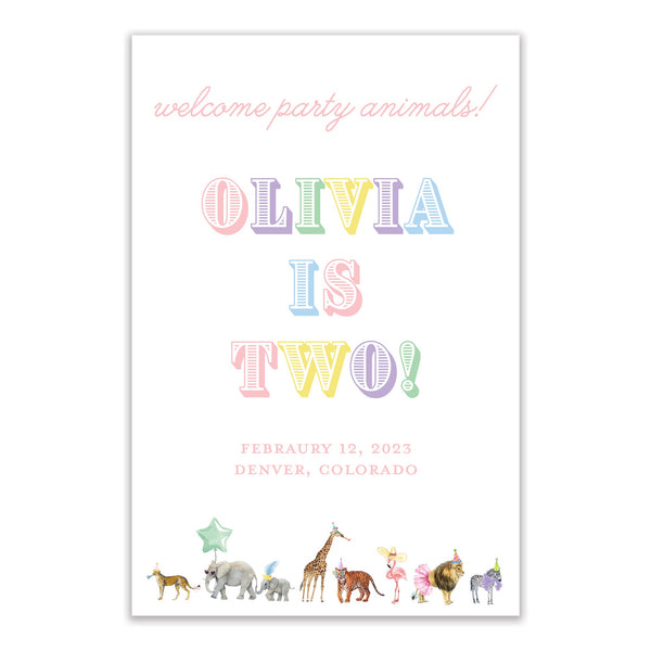 multi party animal welcome sign