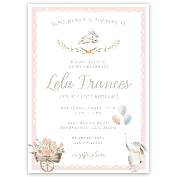 some bunny's birthday invitation