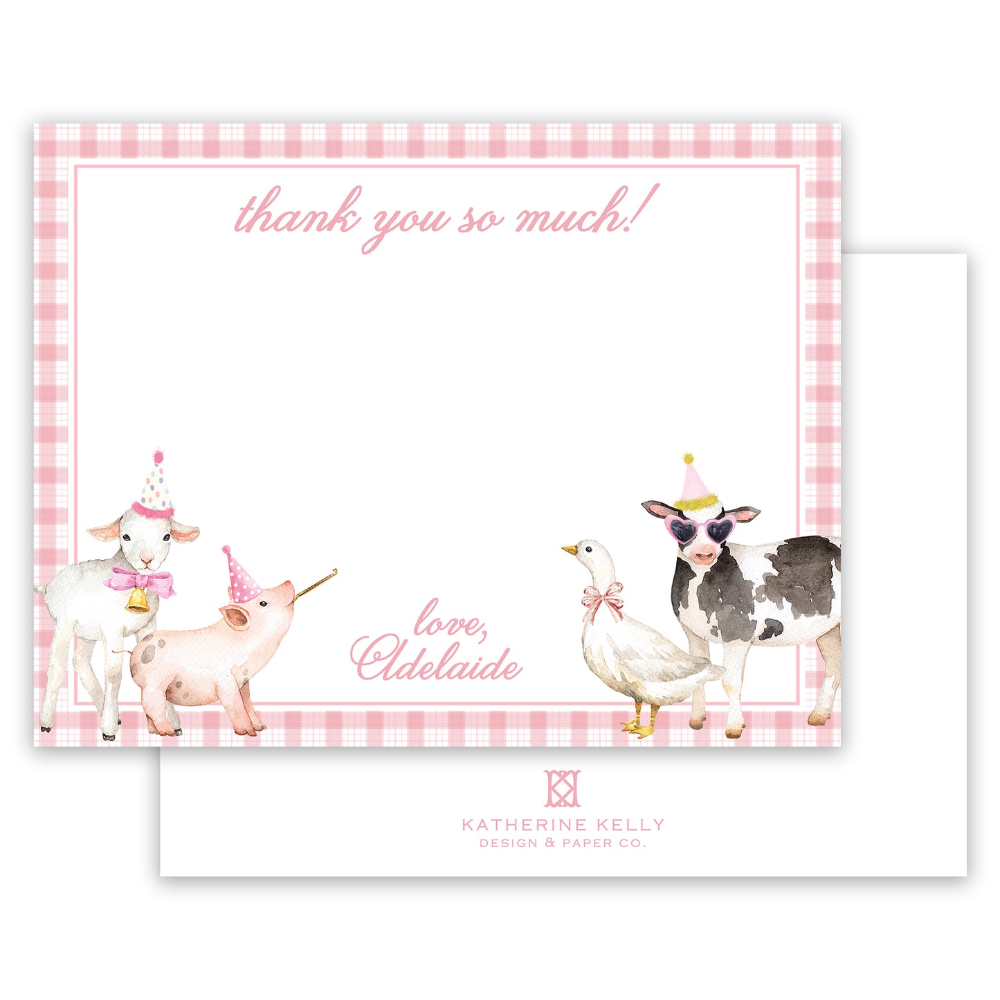 farm animal notecard