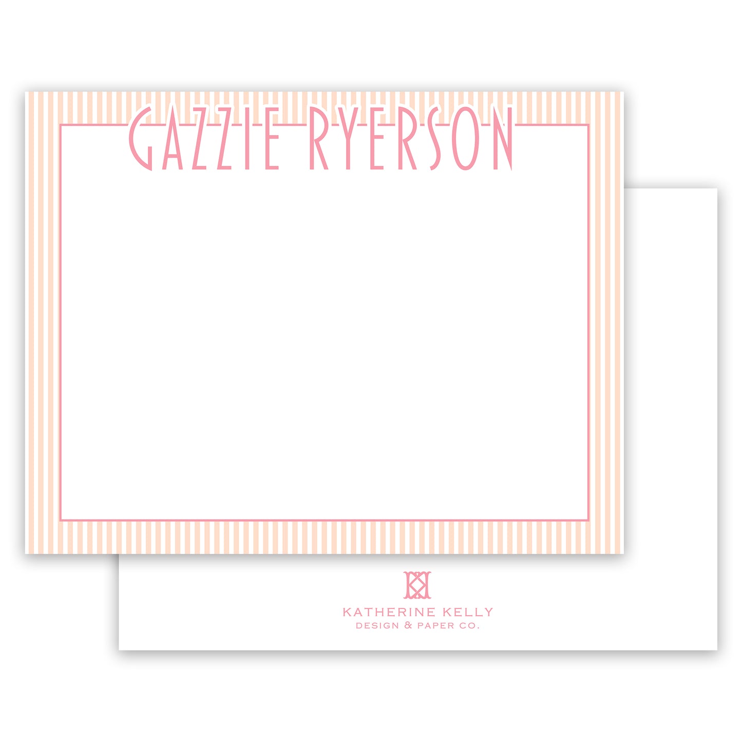 modern pinstripe notecard