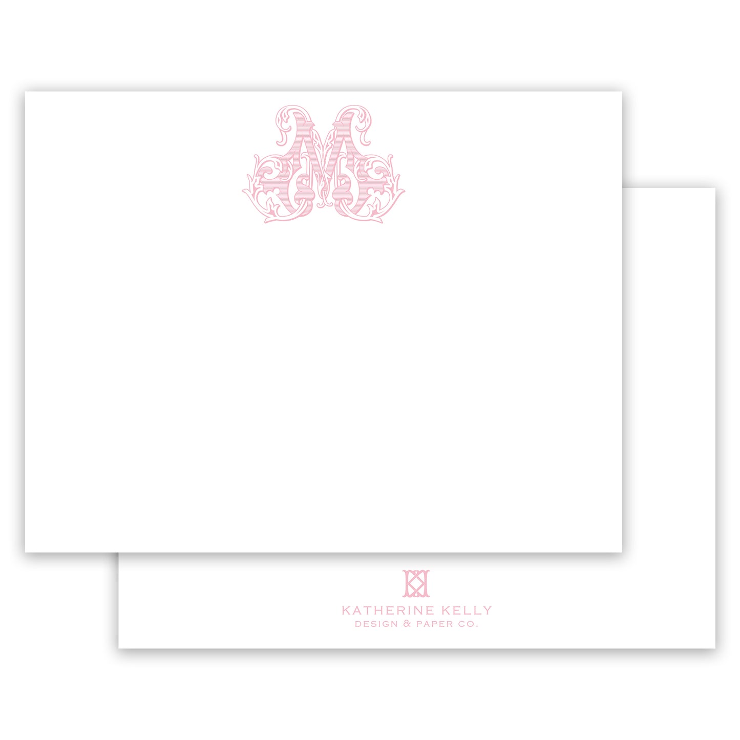 vintage vine initial notecard