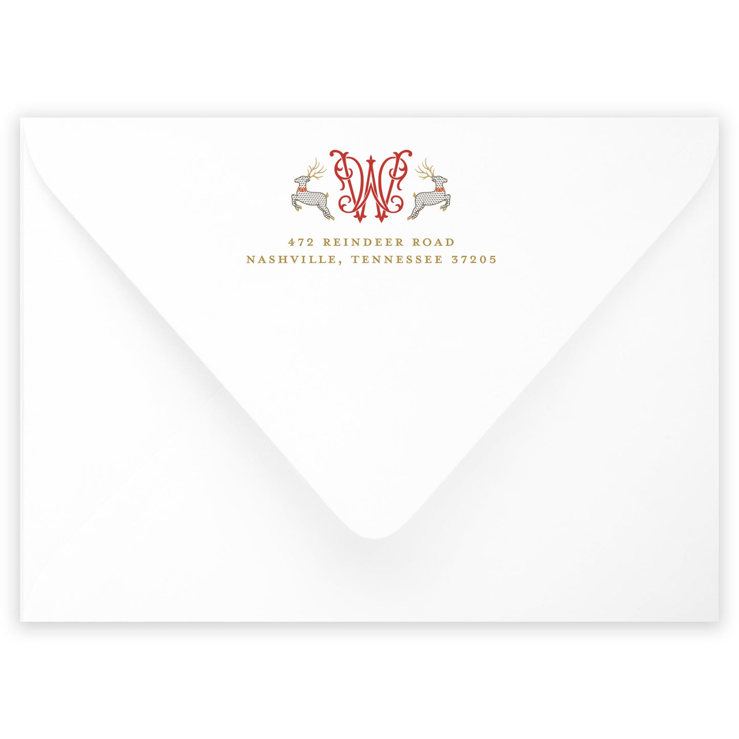 dancing reindeer portrait holiday card