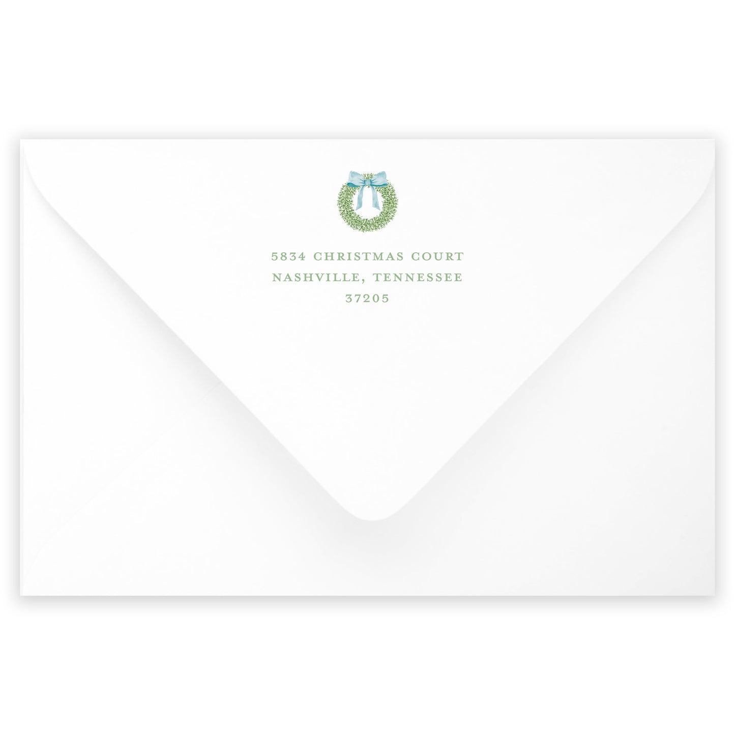 watercolor wreath large holiday photo card