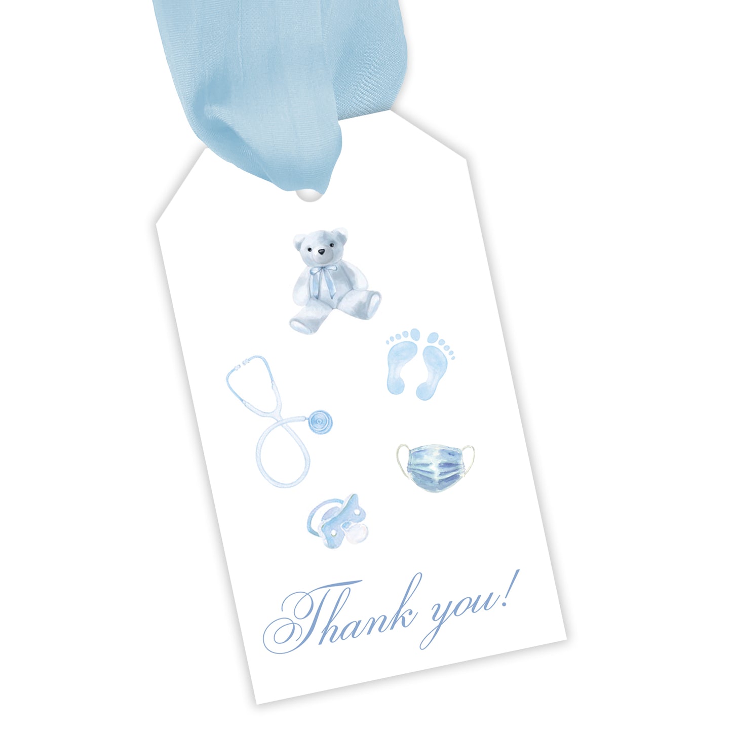 blue hospital thank you tag