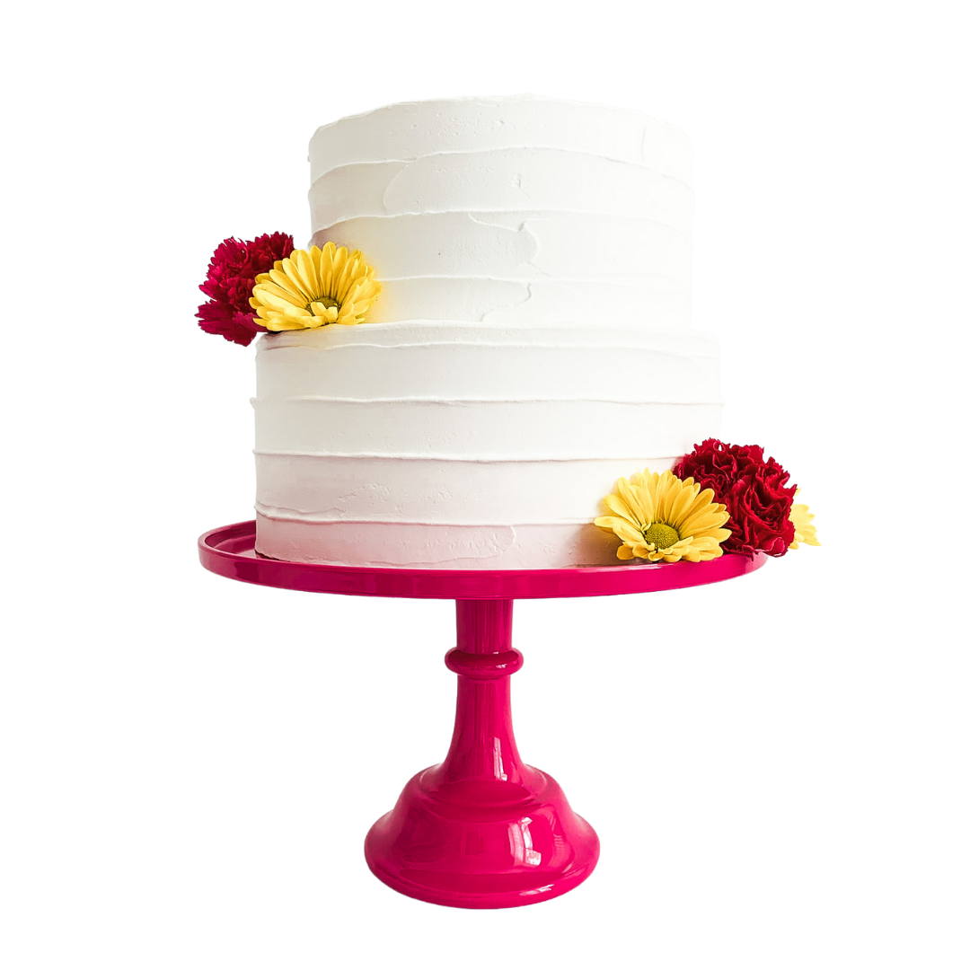 Bright Hot Pink Melamine Pedestal Cake Stand