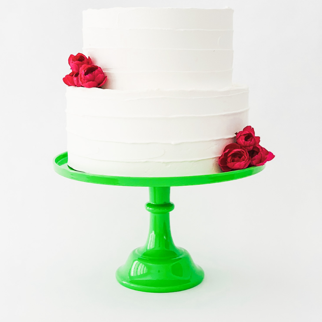 Bright Kelly Green Melamine Pedestal Cake Stand | Cupcake & Dessert Display