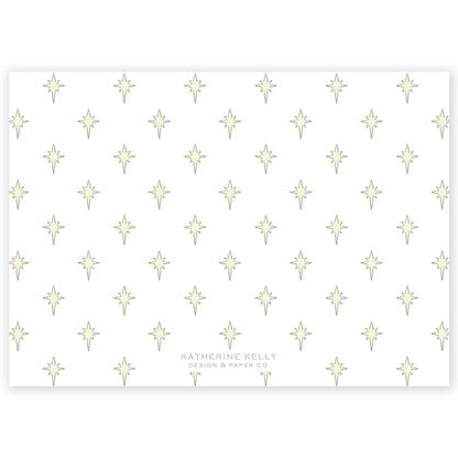 blue landscape nativity holiday card