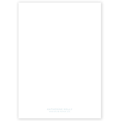 pale blue round monogram invitation