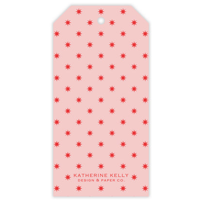 red squiggle personalized gift tag