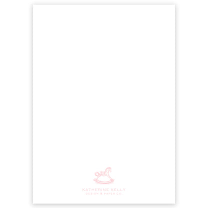 pink rocking horse baby shower invitation