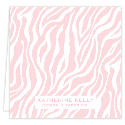 pink zebra folded note set with envelopes