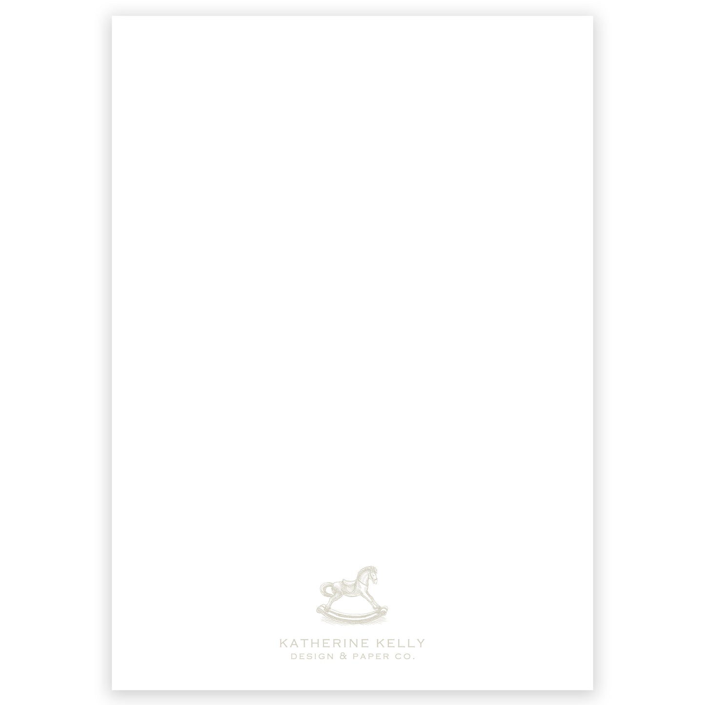 taupe rocking horse baby shower invitation