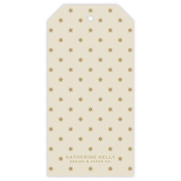 gold squiggle personalized gift tag