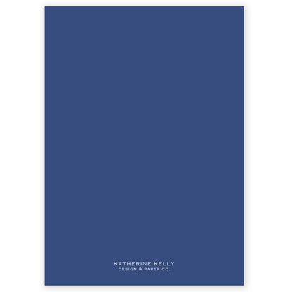 navy round monogram invitation