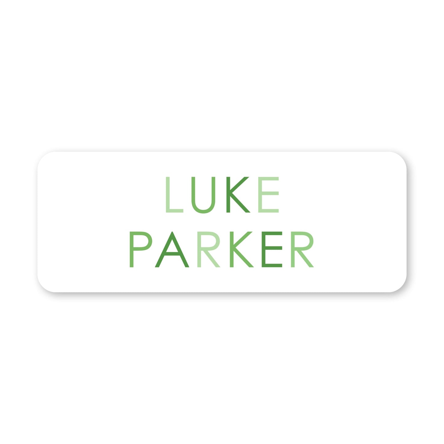 colored name vinyl school labels - green