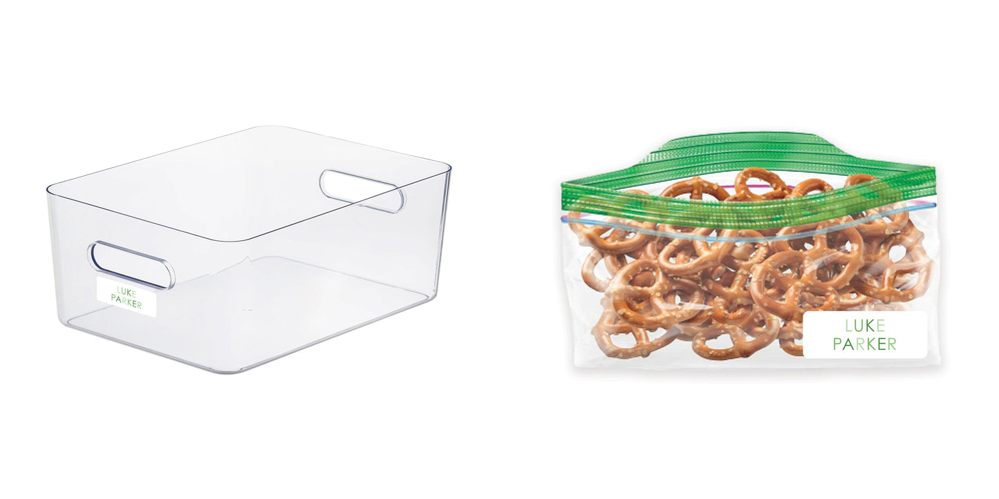 colored name vinyl school labels - green