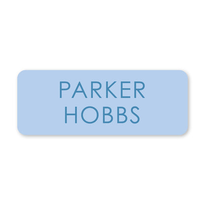 tone on tone vinyl school labels - blue