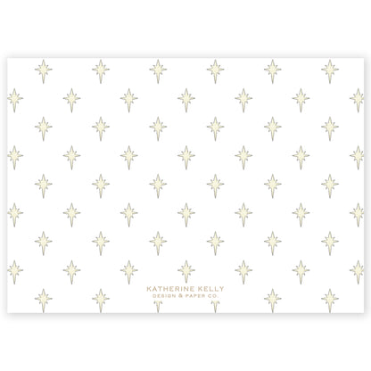 gold landscape nativity holiday card