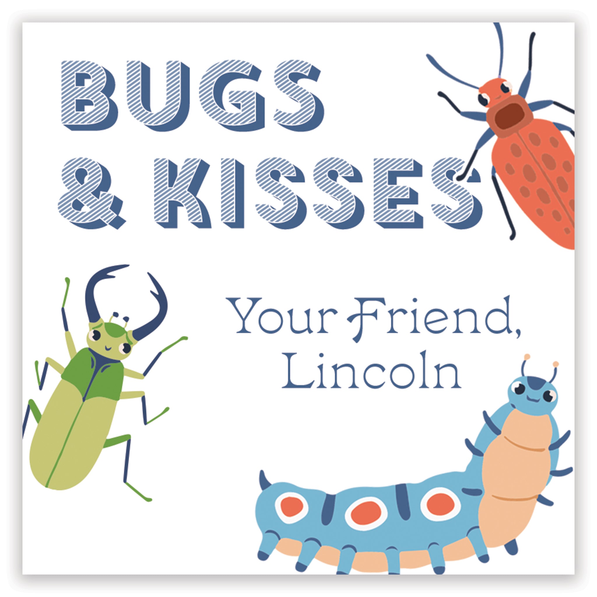 bugs & kisses blue valentine printable