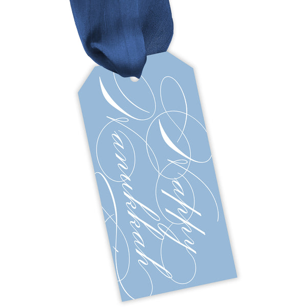 dark blue landscape tuscan tile personalized gift tag
