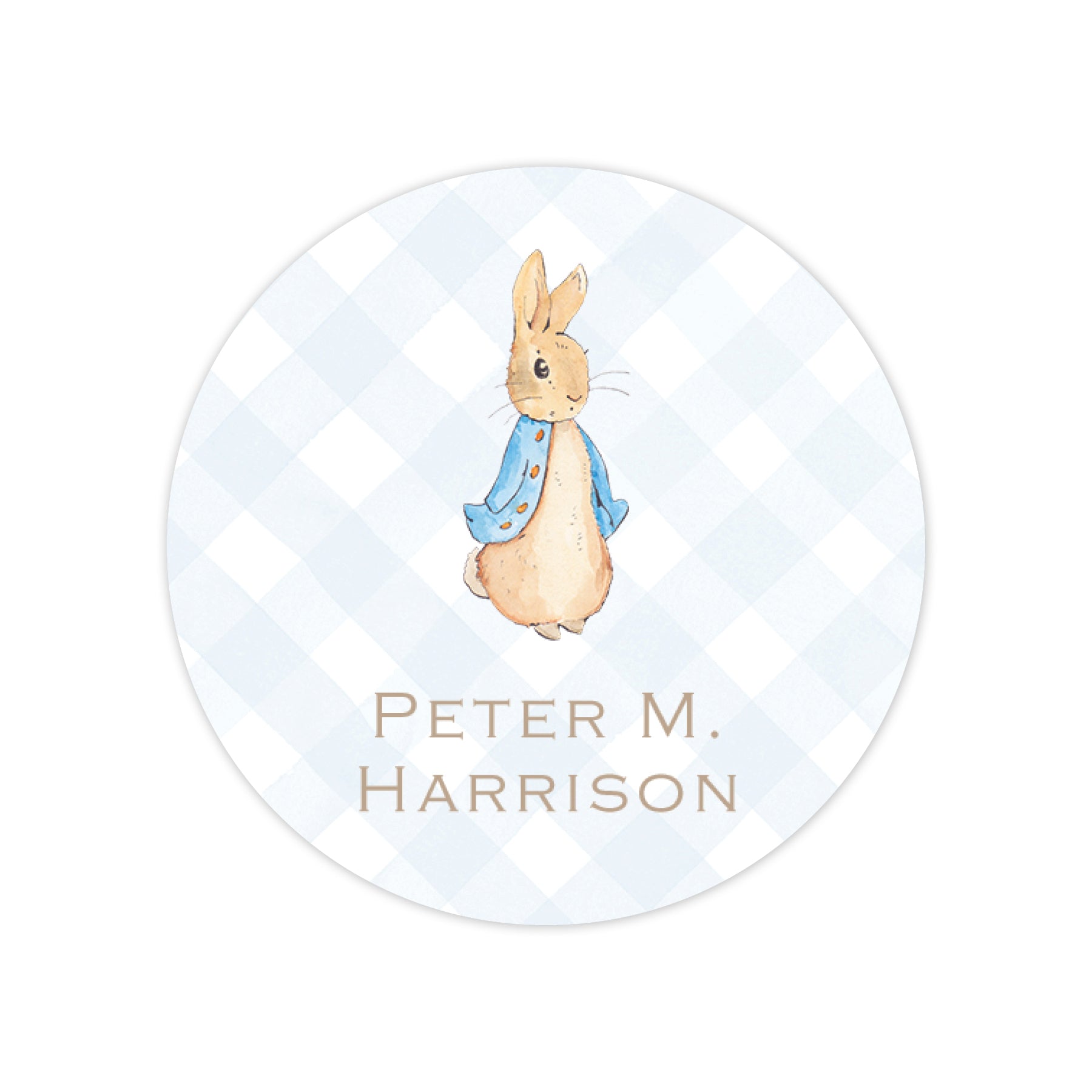 blue peter rabbit round vinyl school labels – Katherine Kelly Design