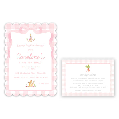 peter rabbit pink books for baby enclosure card