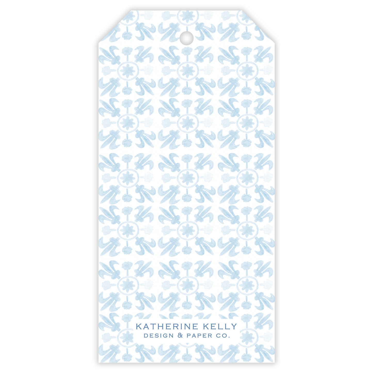 cerulean tuscan tile personalized gift tag