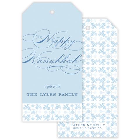 cerulean tuscan tile personalized gift tag