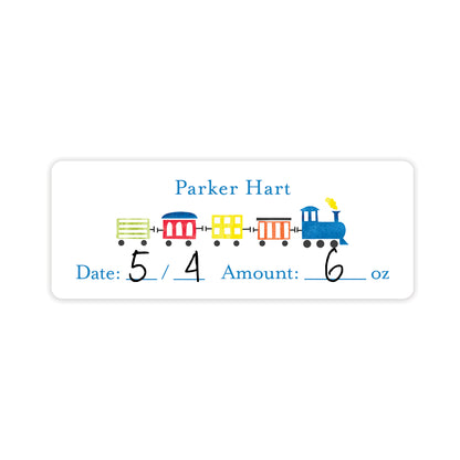 choo choo train breast milk bag labels