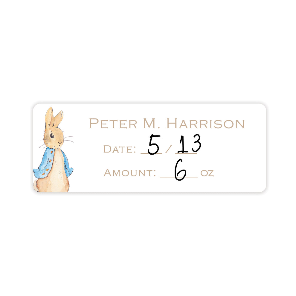 peter rabbit blue breast milk bag labels – Katherine Kelly Design
