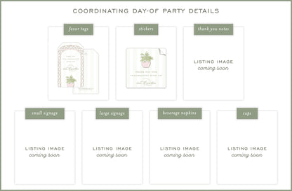 pink trellis party invitation